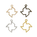 Open Star Frame Metal Charms in 4 Pictured Finishes view 1