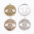 Celestial Moon and Star Round Metal Charms in Three Finishes view 1