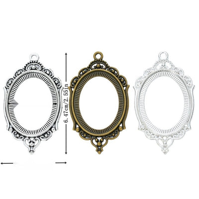 Ornate Oval Cabochon Setting metal piece shown in product image 1