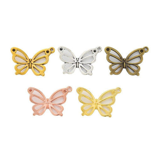Finish assortment shown together of the openwork butterfly charm