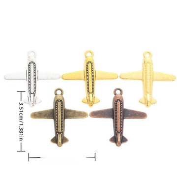 Airplane Metal Charm Pendant in Five Pictured Finishes