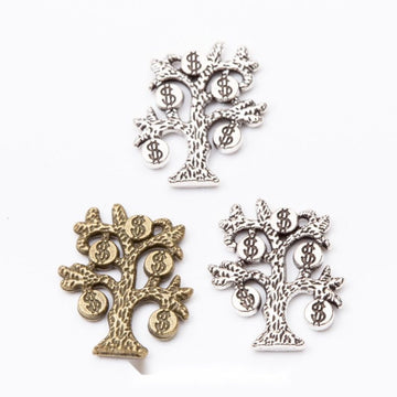 Ornate Coin Tree Metal Charm in Two Antique Finishes