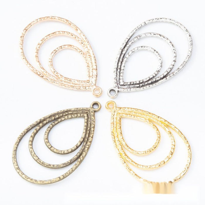 Triple Teardrop Wire Connector in Multiple Metal Finishes for Jewelry Making