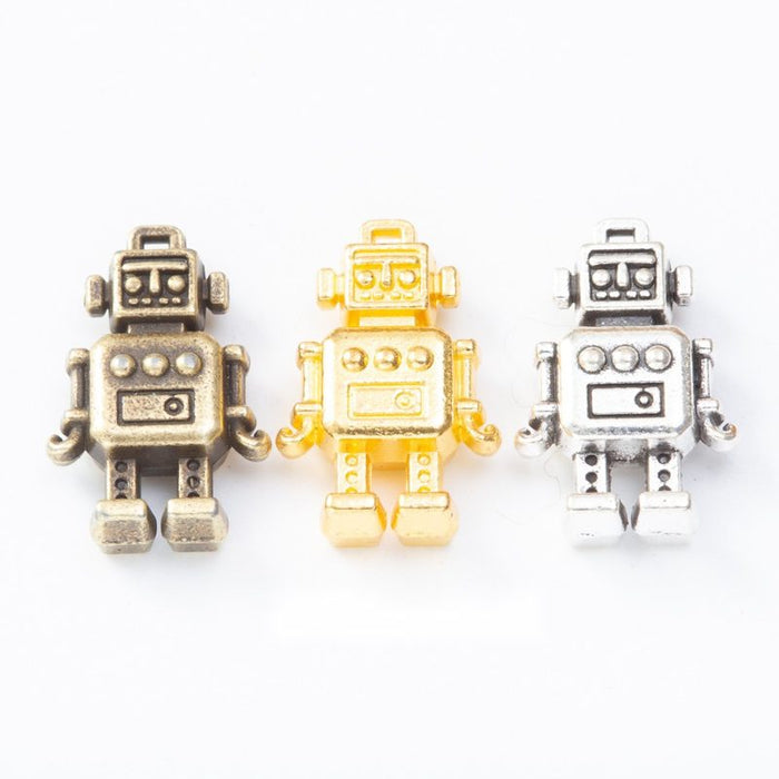 Vintage Robot Charms in Multiple Finishes for Jewelry Making