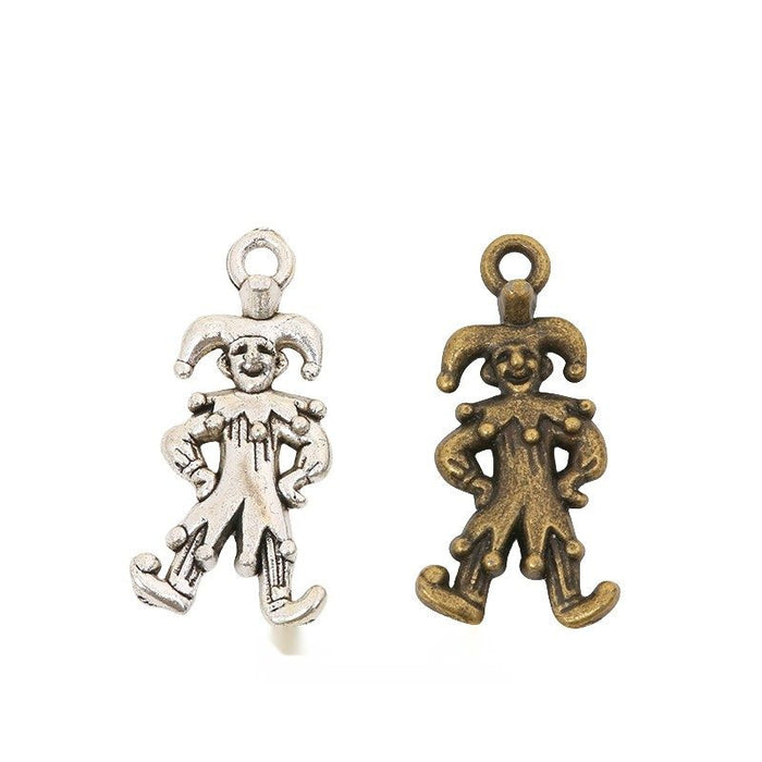 Jester Figure Charm In 2 Metal Finishes For Jewelry Making