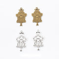 Crowned Princess Girl Charms in Antique Bronze and Silver view 1