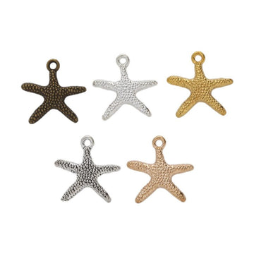 Textured Starfish Metal Charm 5 Finish Options Craft Supply