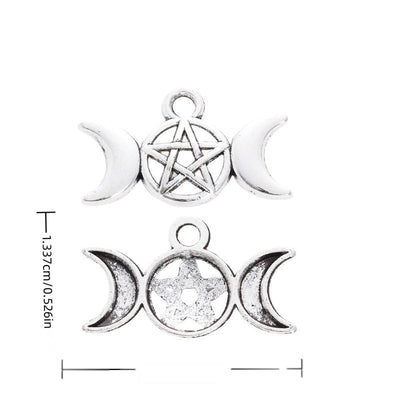 Triple moon and pentagram charms shown in product image 1