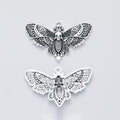 Detailed Moth Charms in Antique Gold and Antique Silver view 1