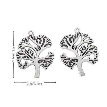 Large Openwork Tree Metal Charm Pendant Jewelry Making Component