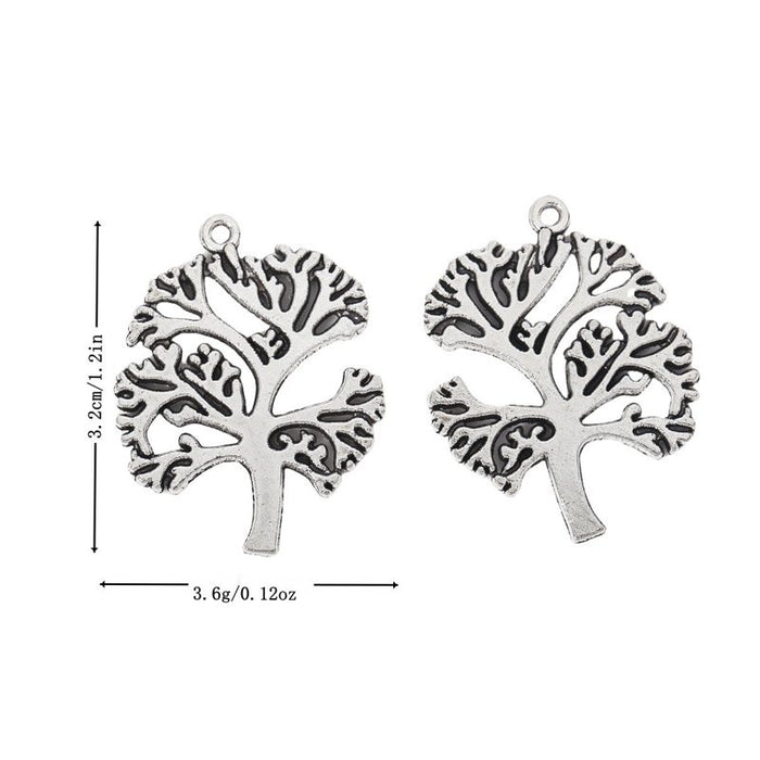 Large Openwork Tree Metal Charm Pendant Jewelry Making Component