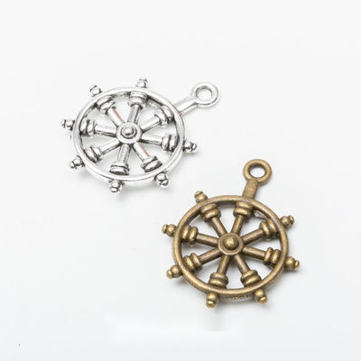 Ship Wheel metal design group view on a light background