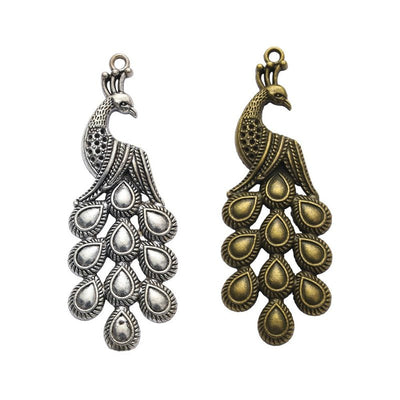 Fan-Tail Peacock Charm pictured option assortment on a white background