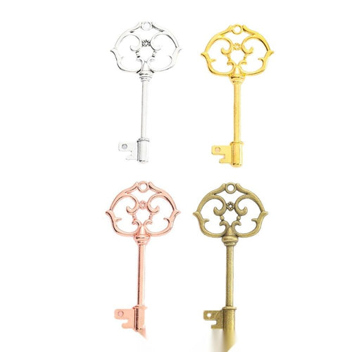 Assorted floral bow key charm shown from the front