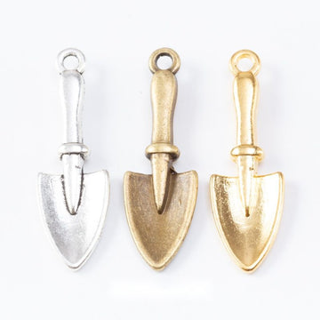 Garden Trowel Metal Charms in Three Finishes for Jewelry Making