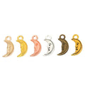 Smiling Crescent Moon Charm in 6 Metal Finishes for Jewelry Making view 1