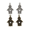 Ornate Birdhouse Charm Metal Pendant for Jewelry Making view 1