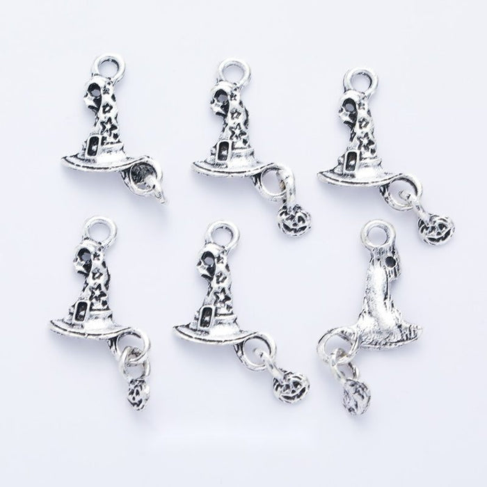 Dangling Star Witch Hat Charm Metal Pendant for Jewelry Making