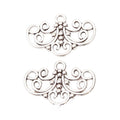 Three-Loop Scroll Connector Jewelry Connector Component in Antique Silver view 1