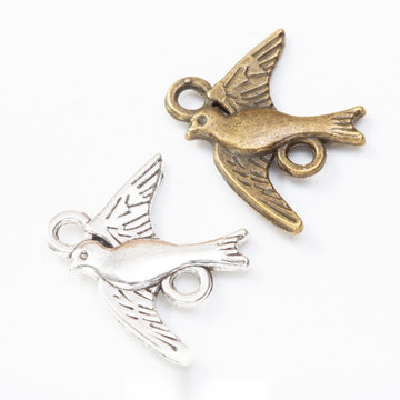Flying Bird Connector Metal Component in 2 Distinct Finishes for Jewelry Making