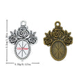 Floral Oval Cabochon Pendant Settings in Two Antique Finishes view 1