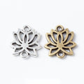 Openwork Lotus Connector Metal Jewelry Component in 2 Pictured Finishes view 1