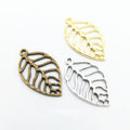 Openwork Leaf Charms in Antique Bronze, Gold Tone, Antique Silver view 1
