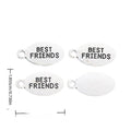 Best Friends Oval Pair Metal Charm in 1 Finish for Jewelry Making view 1