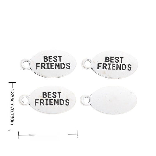 Finish overview of best friends oval pair metal charm