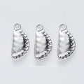 Pleated Dumpling Metal Charms in Antique Silver Finish view 1