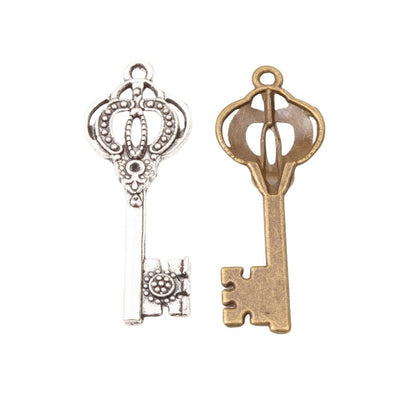 Long skeleton-key shape with an open crown bow shown in the available finishes