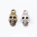 Skull Head Metal Charms in Antique Bronze and Silver view 1
