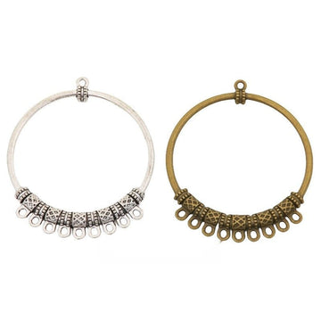 Round Multi-Loop Connector Jewelry Making Component In 2 Finish Options