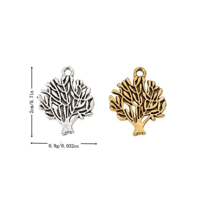 Rounded Tree Canopy Metal Charm Pendant Jewelry Making Component