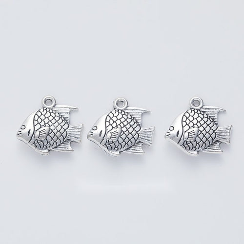 Crosshatched Fish metal piece showing overall shape and available finishes