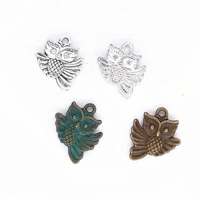 Owl metal component, front grouping showing the available finishes.