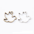Open Bird Silhouette Metal Bezel Charm in Two Finishes view 1