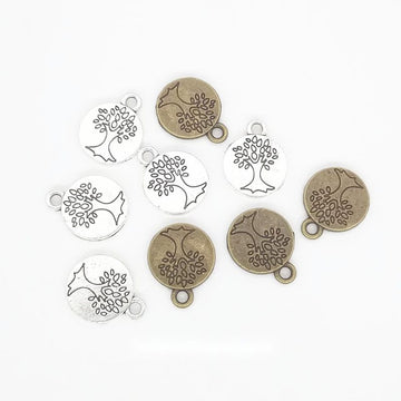 Round Tree Of Life Charm Metal Jewelry Making Component