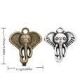 Large Ear Elephant Head Charm in Textured Metal for Jewelry Making view 1