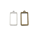Open Rectangle Double Loop Pendant Frame Jewelry Component view 1