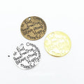 Kindness Word Art Disc Metal Charm Pendant in 3 Finishes for DIY Jewelry view 1