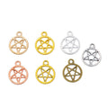 Circle and Star Cutout Metal Charm Pendants in 7 Finishes view 1
