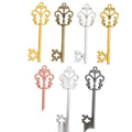 Ornate Crown Top Key Charm Pendants in Seven Finishes view 1