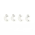 Open Crescent Frame Metal Charm for Jewelry Making in Silver view 1