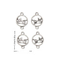 Round Leaf Branch Two Loop Metal Connector Charm Jewelry Making Component view 1
