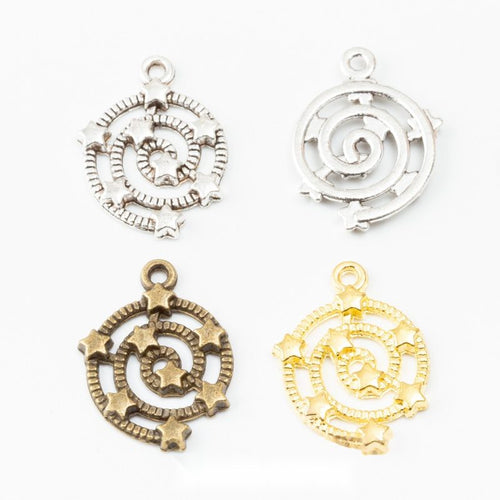 Finish assortment shown together of the spiral star charm