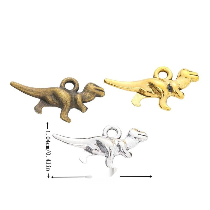 Small Running Dinosaur Charm Metal Jewelry Making Pieces