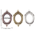 Ornate Oval 18x25mm Cabochon Setting Connector Metal Jewelry Making Component view 1