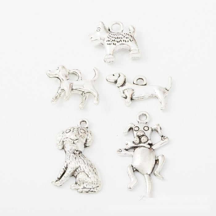 Mixed Dog Breed Charms Metal Jewelry Making Pieces