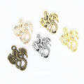 Curled Dragon Two Loop Connector in Multiple Metal Finishes for Jewelry Making view 1
